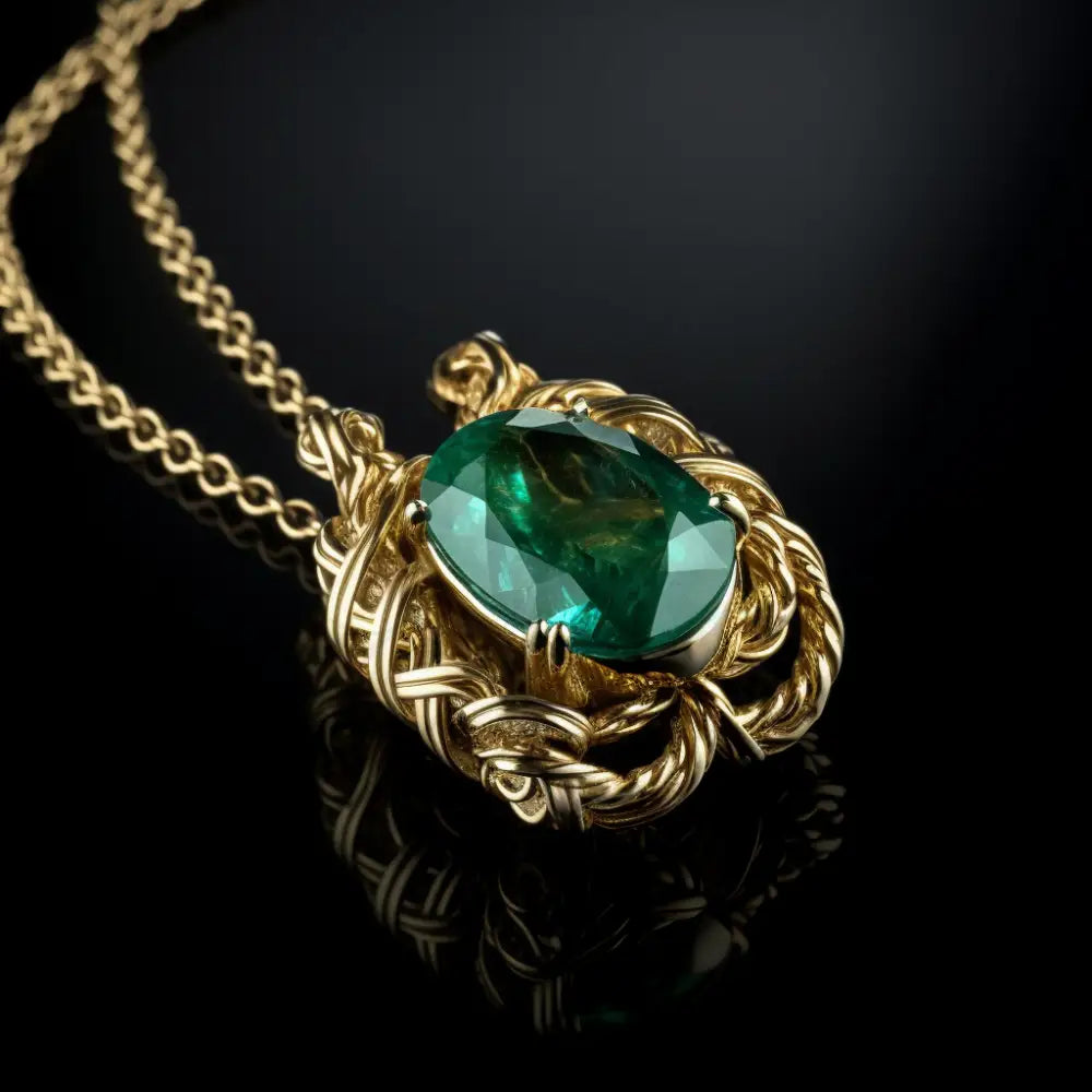 Celestial Emerald Brilliance Pendant Necklace