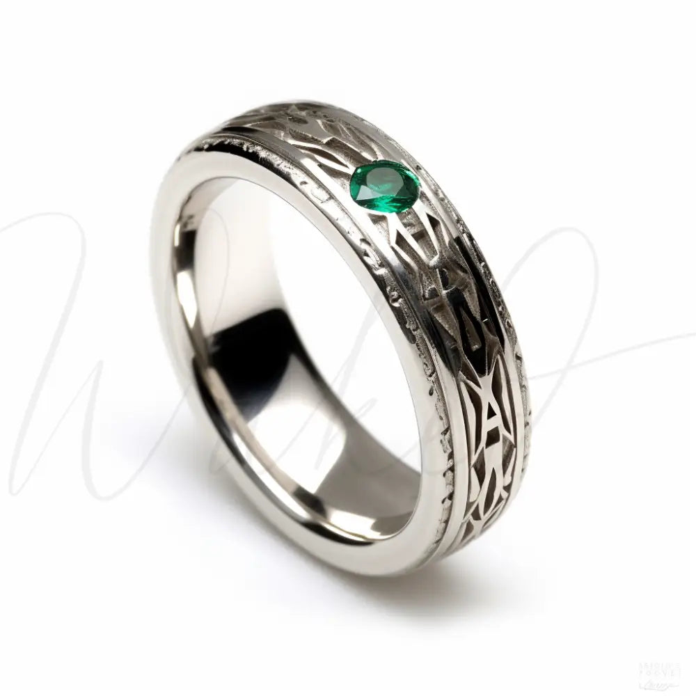 Distinctive Emerald Identity Unisex Ring