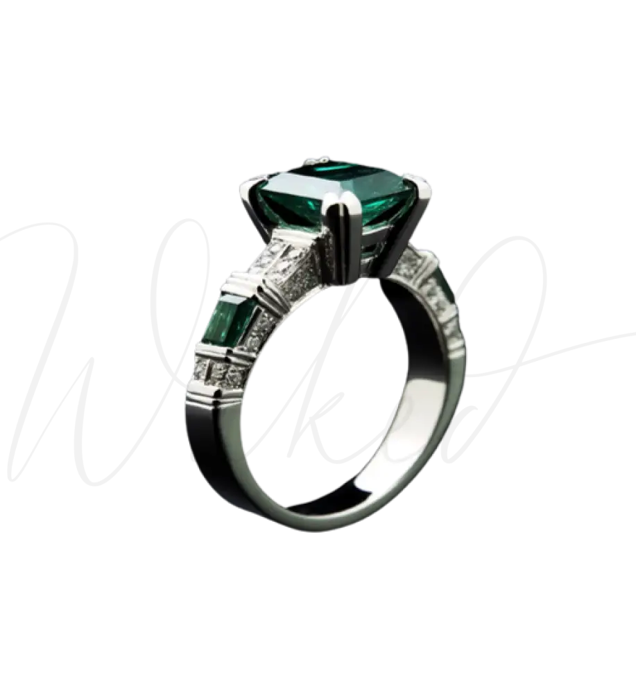 Enigmatic Emerald Gleam Ring Unisex