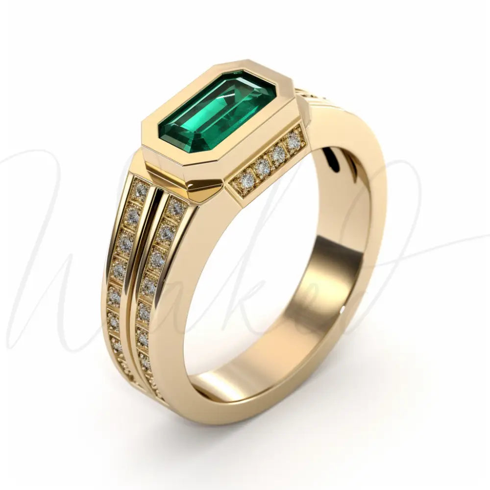 Eternal Emerald Blossom Ring Wedding