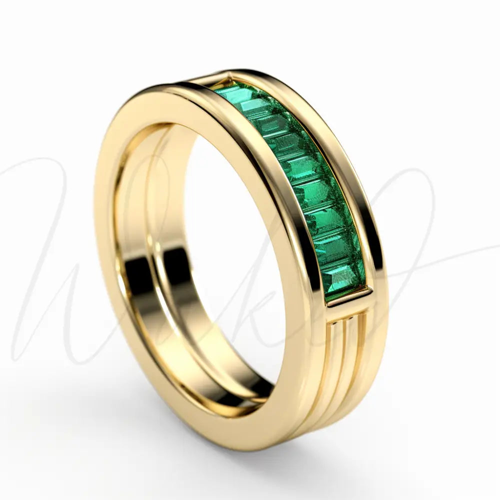 Harmony Of Emeralds Ring Wedding